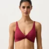 Top de biquíni halter em jacquard geométrico Top de biquíni halter em jacquard geométrico