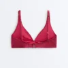 Top de biquíni halter em jacquard geométrico Top de biquíni halter em jacquard geométrico