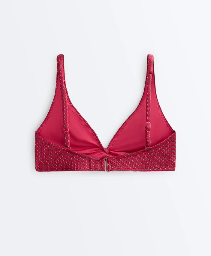 Top de biquíni halter em jacquard geométrico Top de biquíni halter em jacquard geométrico