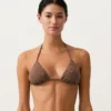 Top de biquíni triangular com mini-bolinhas Top de biquíni triangular com mini-bolinhas
