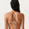 Top de biquíni triangular com riscas em croché Top de biquíni triangular com riscas em croché