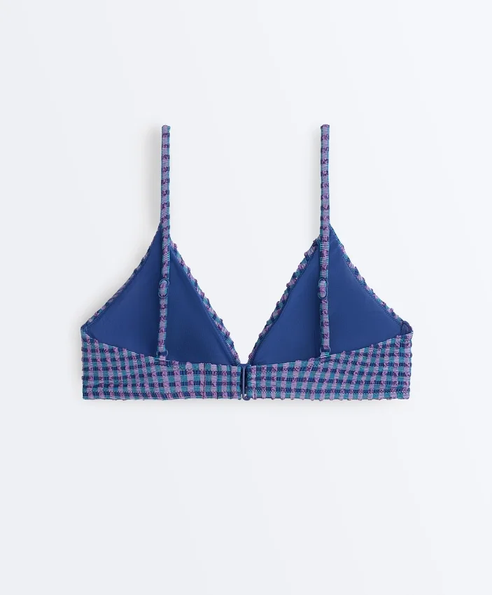 Top de biquíni triangular xadrez Top de biquíni triangular xadrez