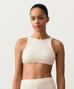 Tops de biquíni em croché com textura bolha