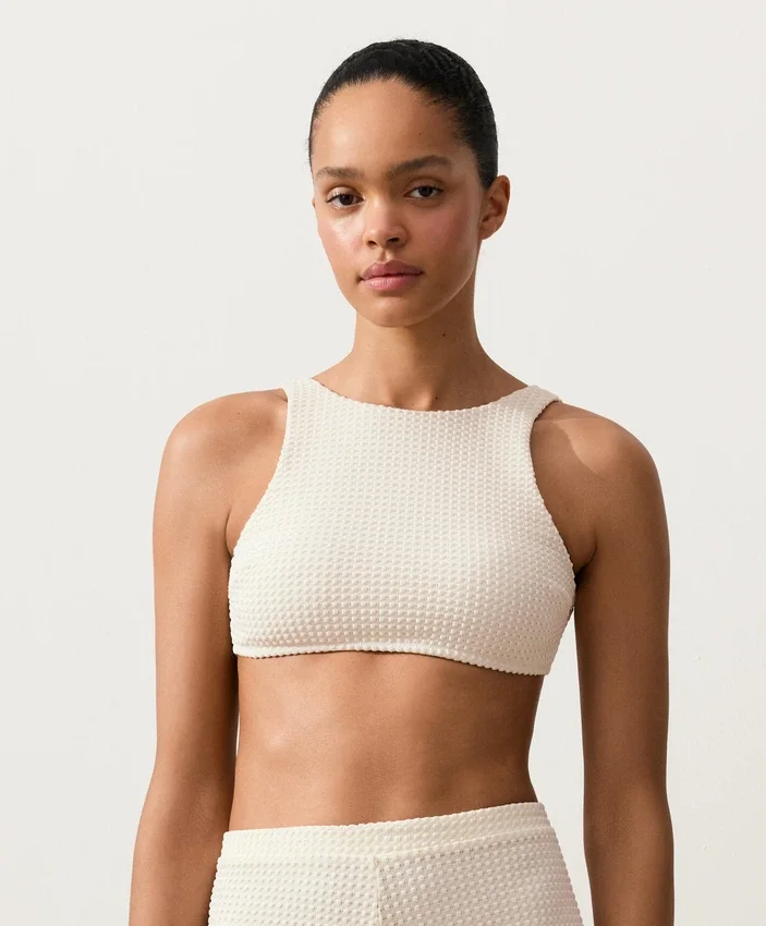 Tops de biquíni em croché com textura bolha Tops de biquíni em croché com textura bolha