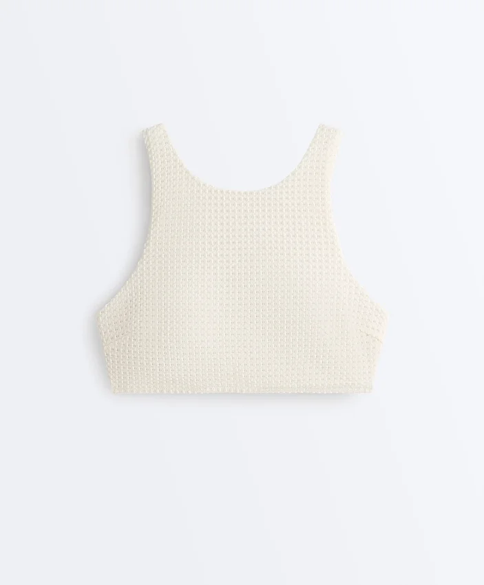 Tops de biquíni em croché com textura bolha Tops de biquíni em croché com textura bolha