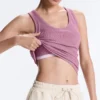 Tops sem mangas em malha canelada com mistura de modal Tops sem mangas em malha canelada com mistura de modal